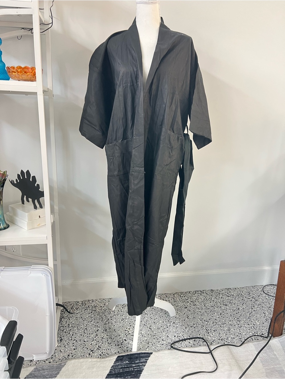 Vintage Black Dragon Embroidered Kimono Robe NWT Medium - Picture 12 of 12